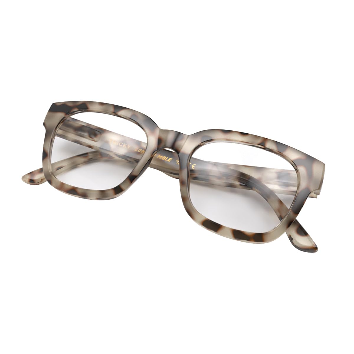 LONDON MOLE® Tricky reading glasses, Gloss Pale Tortoiseshell - Image 3