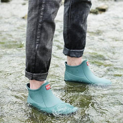 Men's Ankle Rain Boots Waterproof Chelsea Boots Fashion Slip-On Rubber Short Rain Boots For Men Outdoor Work Shoes Garden Boot for Men Mud Working Farming Fishing4