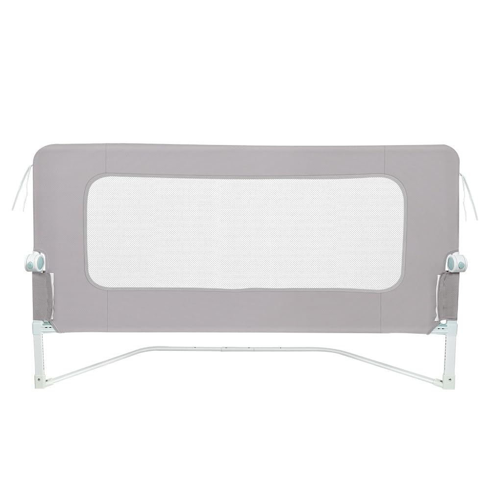 HUOLE Sponda di Sicurezza per Bambini, Barriere per letto,Barriera Letto Grande binari del letto per bambini per bambiniSponde Letto Bambini, Sponda per letto-150 * 73-86 cm - Grigio
