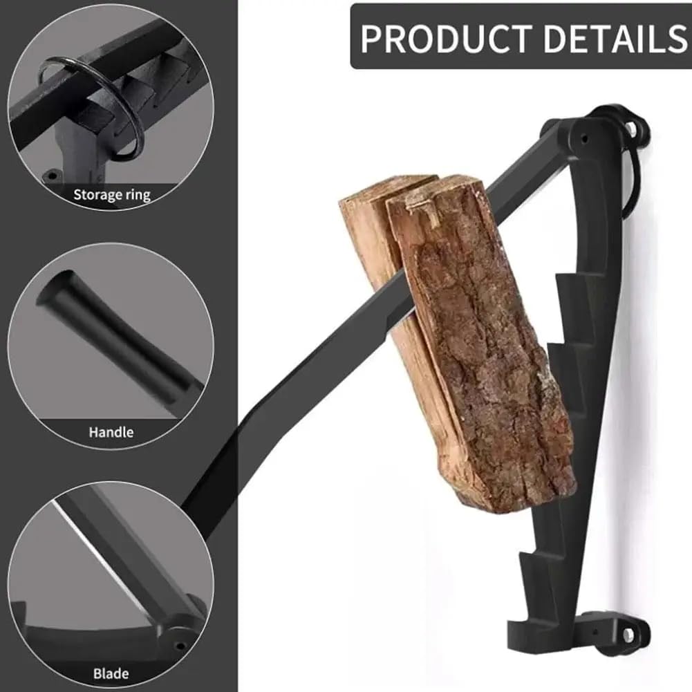 薪割り台 壁掛け ネジ付き壁取り付け薪スプリッター壁取り付け高炭素鋼