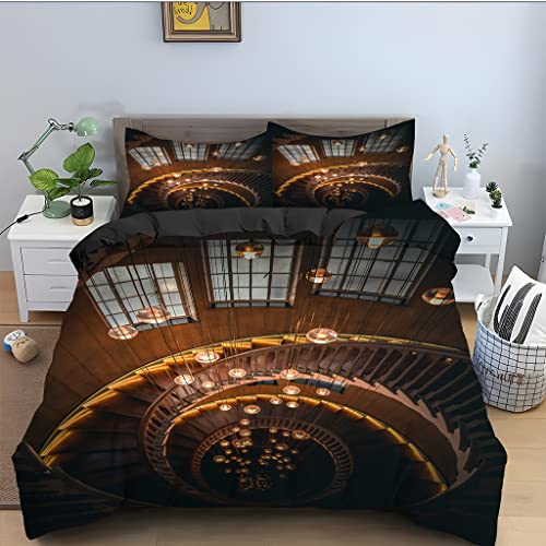 Housse de couette 140x200 marron moderne en microfibre 110g avec taies 65x65 - 2