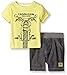 Calvin Klein Baby-Boys Printed Stripes Interlock Top and Woven Chambray Shorts