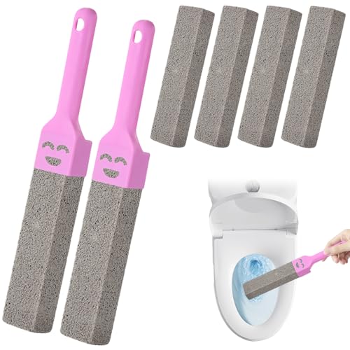 6 Stück Bimsstein Toilette, Toilettenreiniger Cleaning Block WC mit 2 Pcs Griffe, Blöcke Bimsstein für Toilette, Einfache Fleckenentfernung für Toilette Küche Dusche Bad Waschbecken