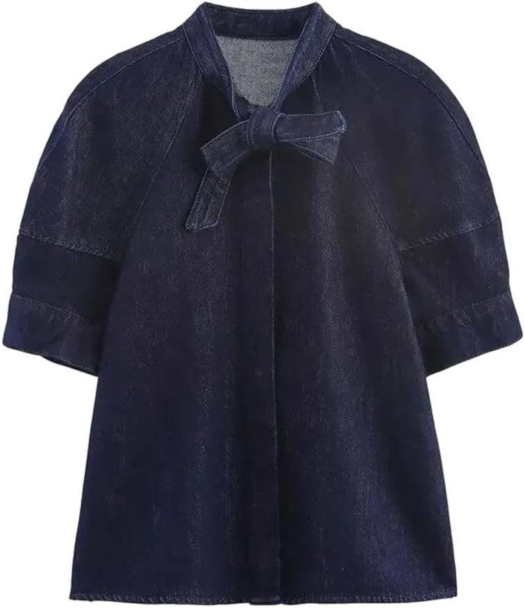 Women's Denim Tie Waist Skirt Mid Waist Body Two Piece Set