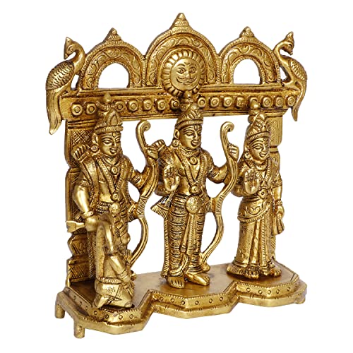 Image of ARTVARKO Brass Ram Darbar Statue Shree Ram Ji Sita Laxman Hanuman Home Decor Puja Bhagwan Idol Murti for Mandir Temple 7.5 Inches