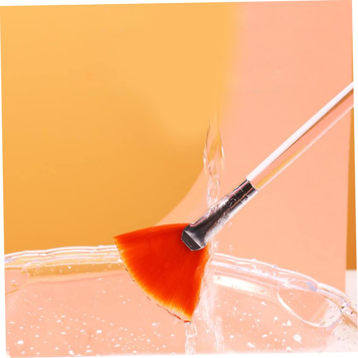 FOMIYES Facial Fan Makeup Mask Brush Set 4-piece Set White Makeup Brushes for Skincare Routine