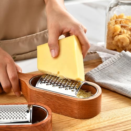 Rallador de Queso con Mango de Madera y Acero Inoxidable miniatura 2