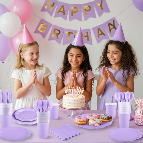 NatNarr 175 Pcs Paper Plates and Napkins, 25 Guest Party Supplies Include Scalloped Plate Paper Napkin Cup Forks Knives Disposable Plastic Cutlery for Baby Shower, Wedding, Birthday - Image 7