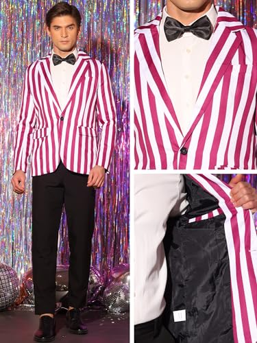 Lars Amadeus Striped Blazers for Men's One Button Business Stripes Patterned Sports Coats4
