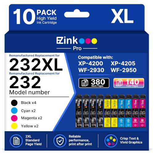 Image of E-Z Ink Pro Remanufactured Replacement for 232XL XP-4200 Ink (4B,2C,2M,2Y)