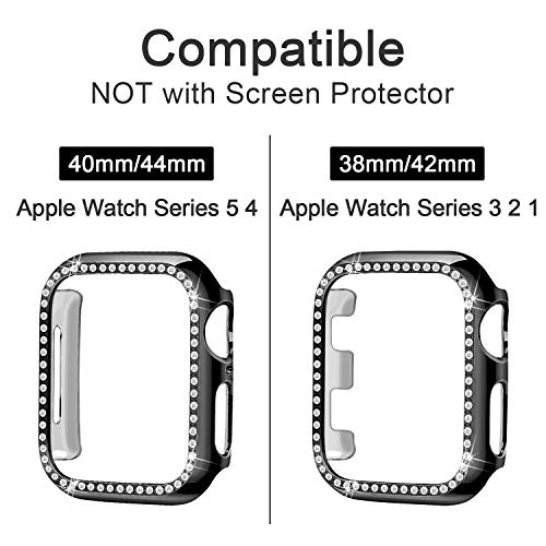 Yolovie Compatible Apple Watch Case 44mm Series 6/SE/5/4 iWatch Cover with Bling Crystal Diamonds - Image 2
