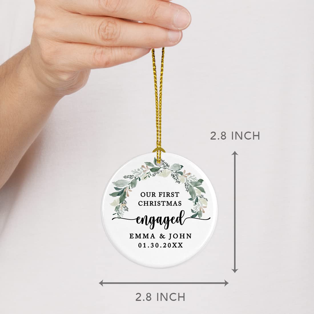 Personalized Bulldog Round Ceramic Ornament