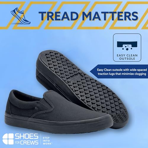 Shoes For Crews Unisex Slip-On Work Shoes - Comfortable, Water-Resistant & Non-Slip Footwear for Men & Women - Ideal for Food Service, Healthcare & Hospitality Professionals - Merlin Slip-On3