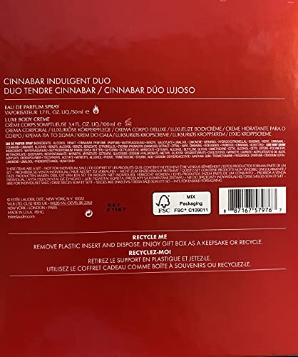 Estee Lauder Cinnabar Exotic Duo Eau De Parfum 1.7 Fl. Oz. Body Lotion 3.4 Fl. Oz. For Women Set #TOP2