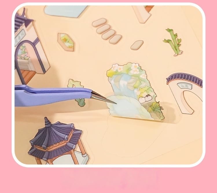 20 Sets 3D Sticker Scene Set for Kids Teens Adults,Scene Stickers Therapy for Adults Make Your Own DIY Isometric House Scene Sticker Book Relief Stress Pass The Time - Image 4