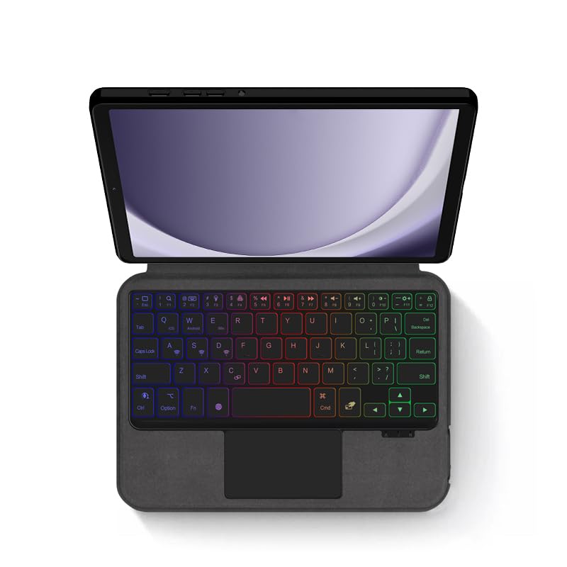 Image of ProElite Wireless Bluetooth TouchPad Keyboard Case for Samsung Galaxy Tab A11 8.7 inch /A9 8.7 inch, Wireless Bluetooth TouchPad Keyboard Built-in 7-Colors Backlit, Black