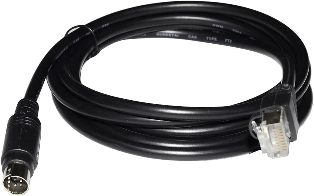 RJ45 to Mini Din 8P MD8 Male Connector RS422 Programming Communication Cable for Hakko Monitouch HMI MJ2 to Mits~bishi FX PLC(1.8m)