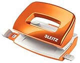 leitz ordner orange Leichtes Lochen bei verringertem Kraftbedarf dank patentierter Griffmulde und schärfere Lochstempel, Genaues + sauberes Lochen dank fest einrastender Anschlagschiene