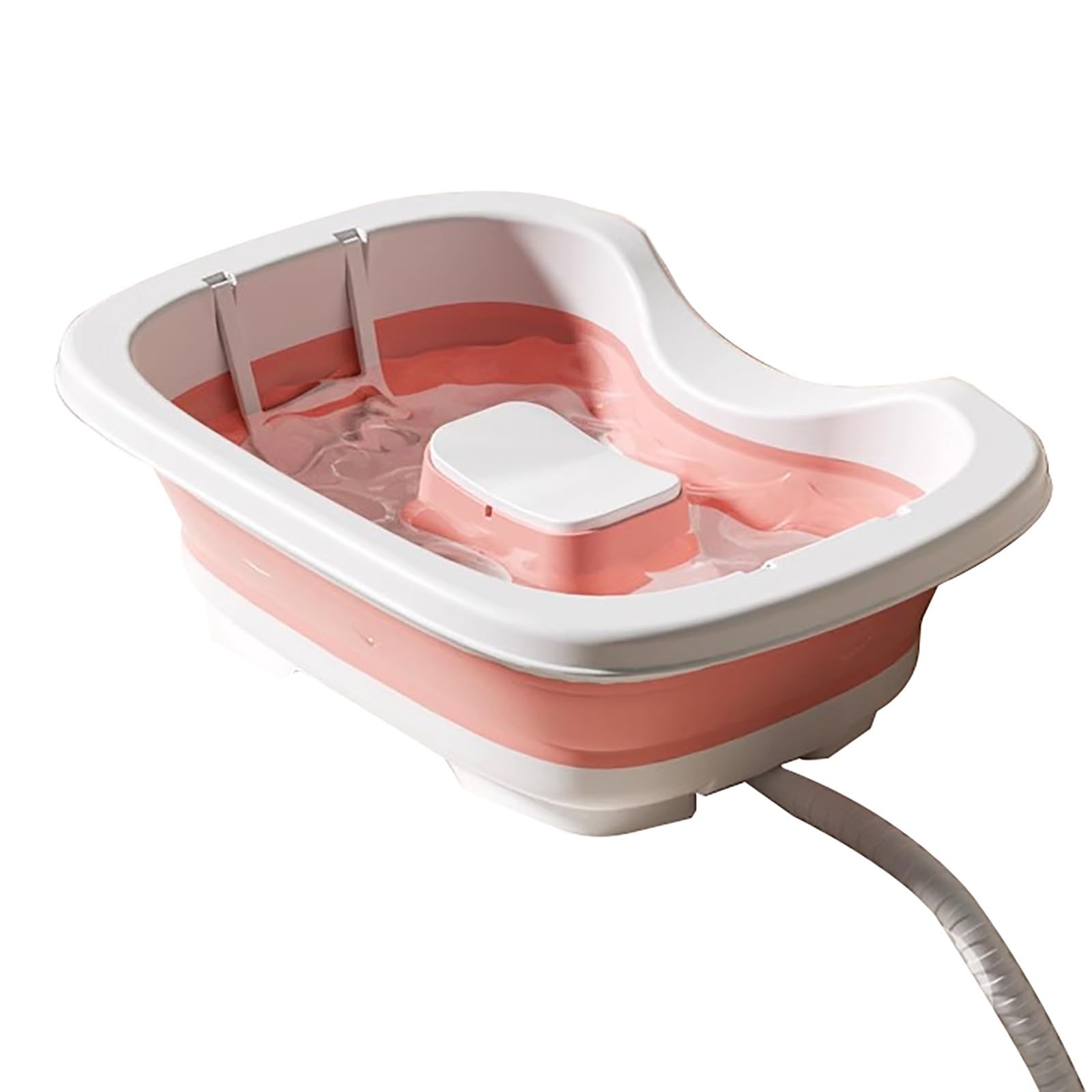 Lavatesta Pieghevole Reclinabile, Comoda e Anti-Rovesciamento, Lava Testa Portatile Soluzione per Stazione di Lavaggio dei Capelli per Anziani, Donne Incinte(Pink)