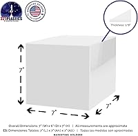 Vista 6 de Paquete de 6 cajas de exhibición de acrílico de 7 pulgadas con un lado abierto, blanco, versátil, cuadrado, de plástico, para almacenamiento