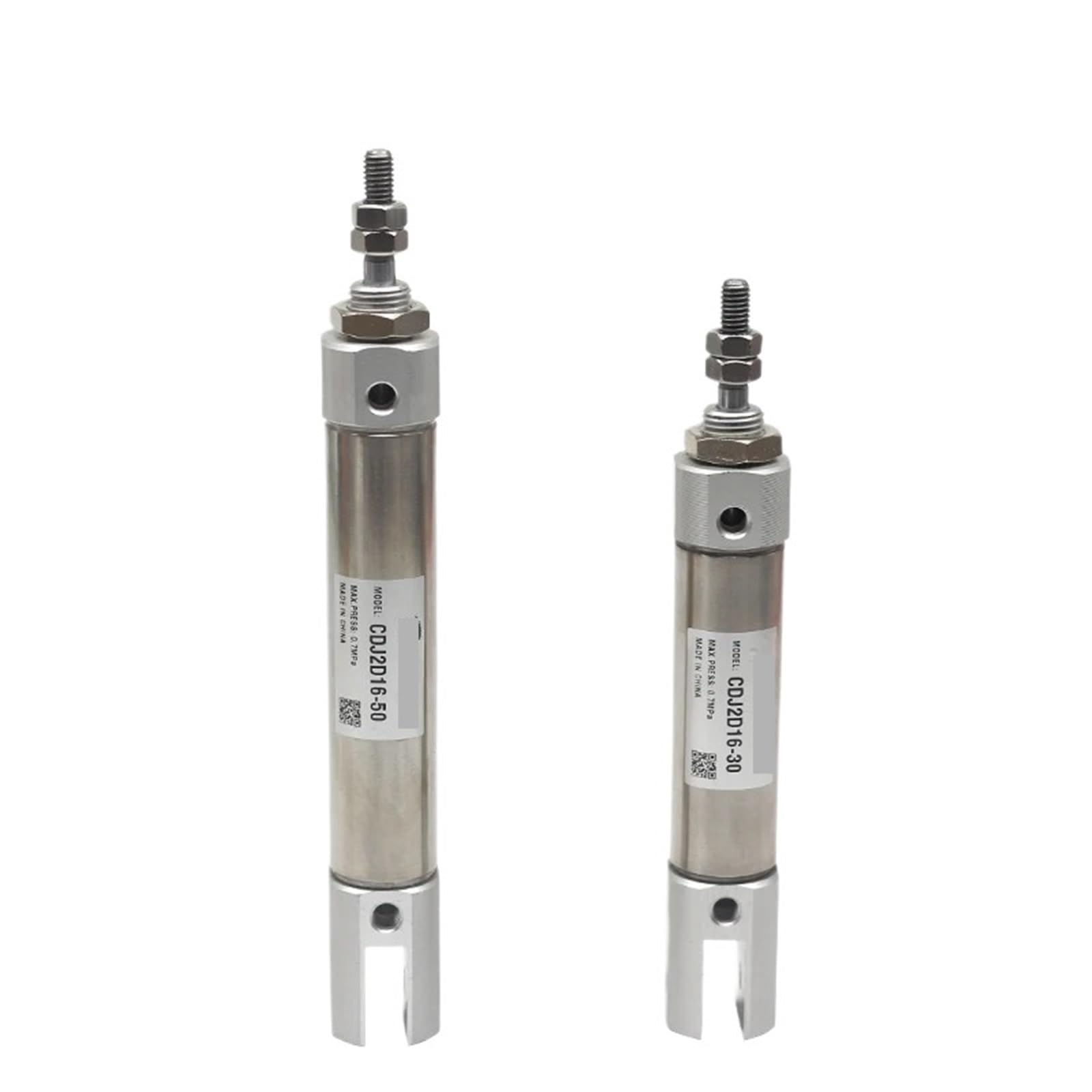 Cilindro neumático CJ2D10 con doble horquilla y vástago simple para automatización