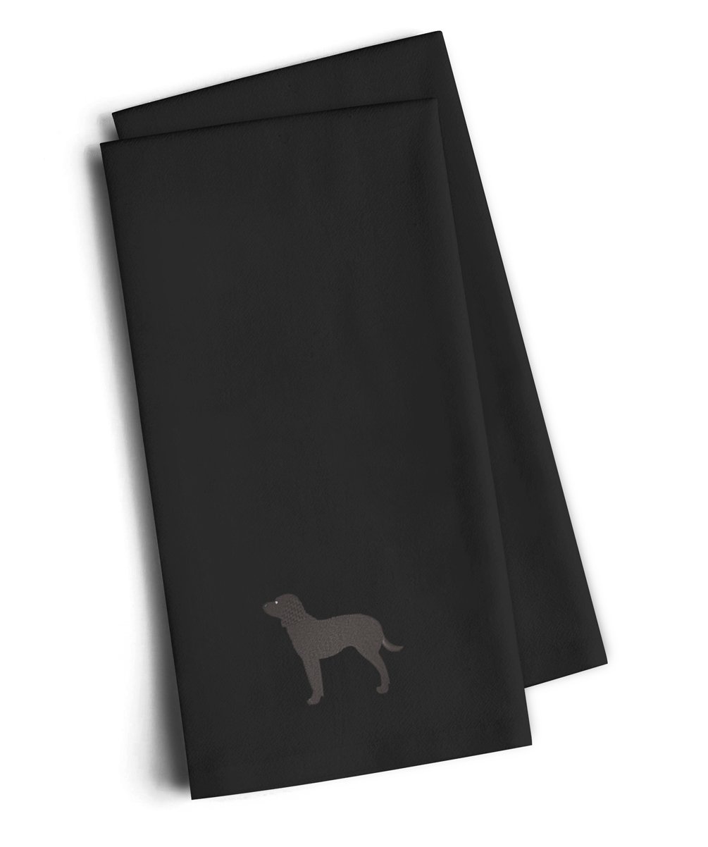 Caroline's Treasures Asciugamano Nero American Water Spaniel-Set di 2 Strofinacci da Cucina Ricamati, Colore, Tessuto