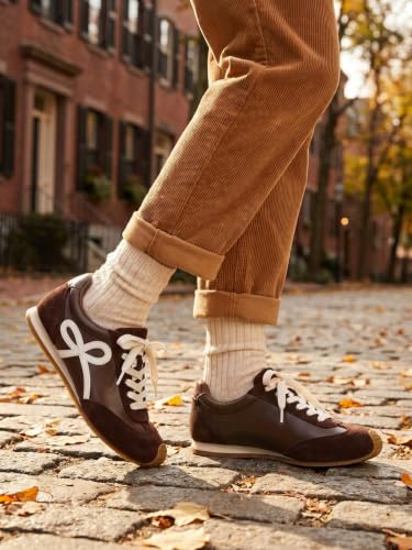 Image of Coutgo Womens Slip On Fashion Sneakers Lace Up Sneaker Walking Shoes