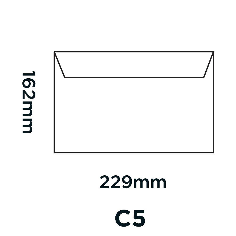 Blake Colour 162 x 229 mm 120 g/m2 Portafoglio Stacca e sigilla (314) Nero intenso, Confezione da 500