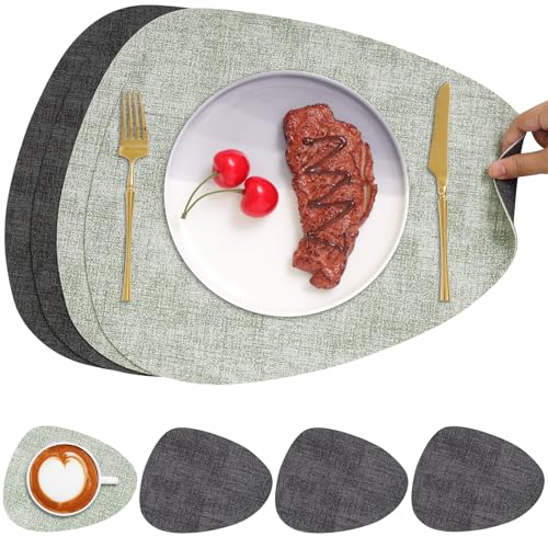 Chitomars Tischsets Leder und Untersetzer, Platzset Rund doppelseitig – Ansicht 1