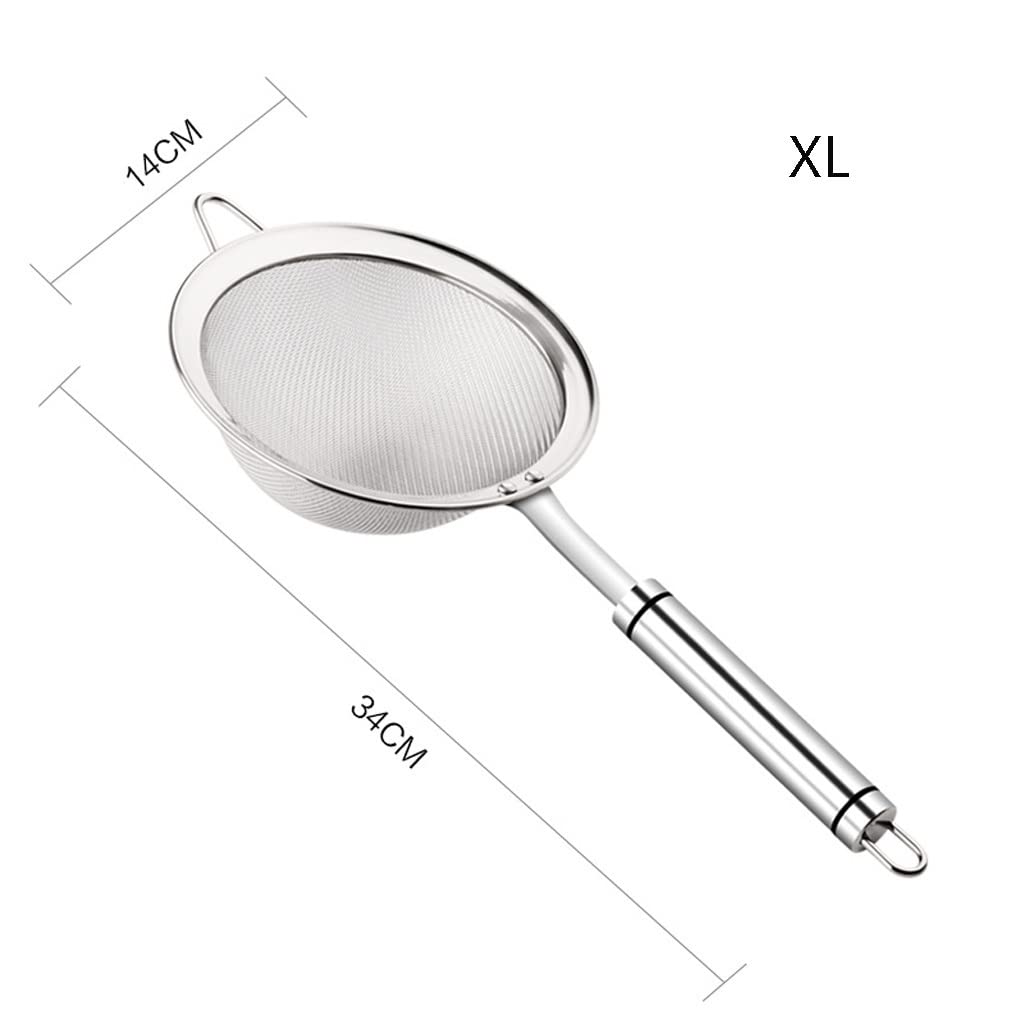 Cucchiaio Schiumarola Filtro da cucina in acciaio inossidabile for skimmer, filtro professionale a maglia fine extra e manico robusto, filtro a maglia fine Schiumarola Per Cucinare ( Size : X-Large )