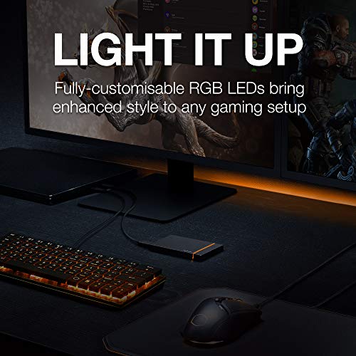 Image of Seagate Firecuda Gaming SSD 1TB up to 2000 MB /s - External NVMe Solid State Drive - USB-C USB 3.0, 3 yr Data Recovery Services, for PC Laptop (STJP1000400)
