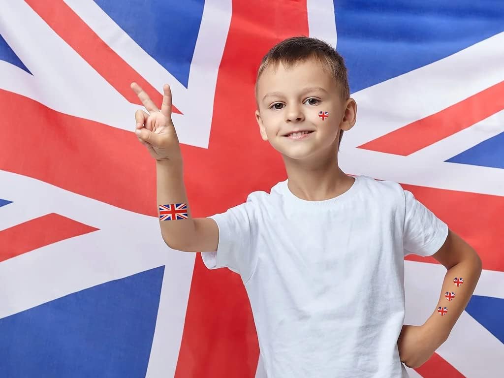 10 Sheets United Kingdom Flag British Flag National Flag Face Tattoo Stickers for 2023 King Charles Coronation Ceremony Party Favors - Image 4