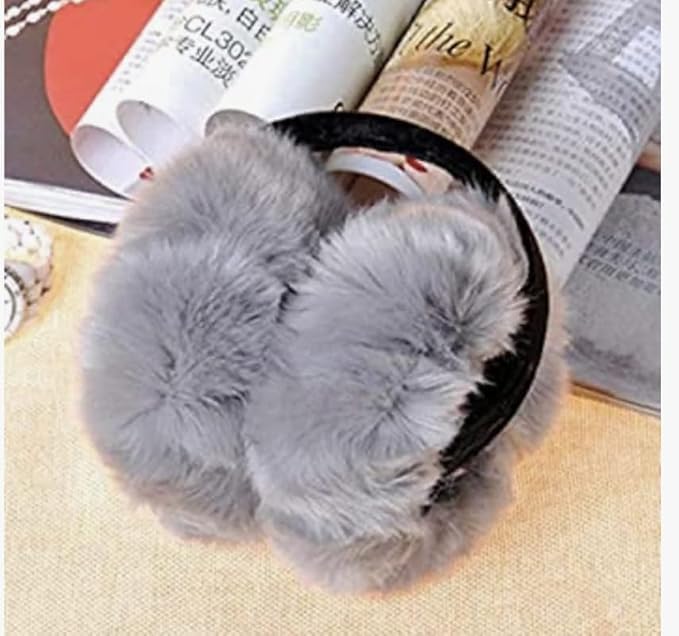 Image of Girl Winter Earmuffs Outdoor Wear Soft Faux Fur Plush Ear Warmer Minnie Design Windproof Woolen Warm Ear Muff Men & Women (Freesize)
