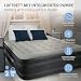 ML-Design Luftmatratze 2 Personen 203x157x47 cm Grau, TÜV Zertifiziert, Luftbett selbstaufblasend mit elektrischer Luftpumpe 230V, Aufblasbare Matratze für Camping, Gästebett Doppelbett + Tragebeutel