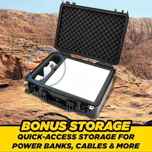 CASEMATIX Travel Case Compatible with Starlink Mini Dish, Mount, Cables, Power Supply & More - IPX7 Waterproof, Professionally Cut Impact-Resistant Closed Cell Foam with Separate Accessory Storage by CASEMATIX - Image 6