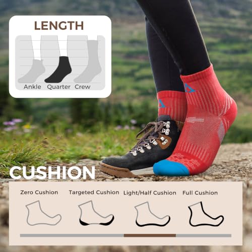 Image of innotree Merino Wool Hiking Socks for Women Quarter Ankle Crew Thermal Cushion Moisture Wicking Socks,5 Pairs