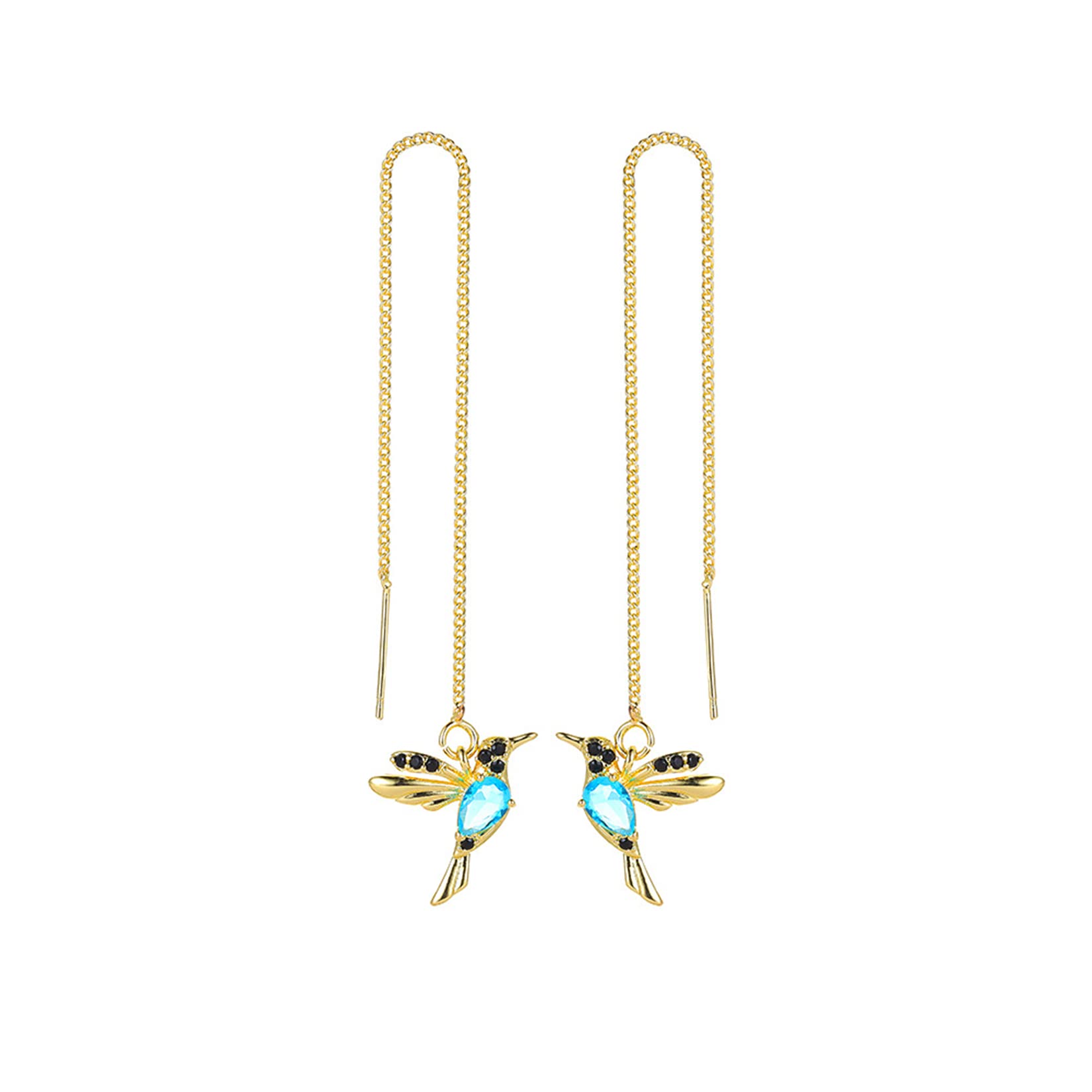 Boucles D'oreilles Pendantes Colibri En Alliage - Longueur 1,8 Cm, Largeur 1,6 Cm, Non Allergènes - Pour Quotidien, Soirée, Cadeau