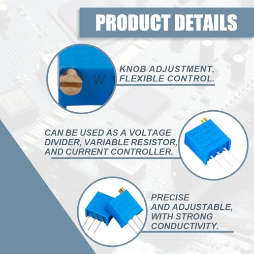 Innfeeltech 20 Stück 5K Ohm Multiturn Trimmer Potentiometer Blau Einstellbarer Variabler Widerstand