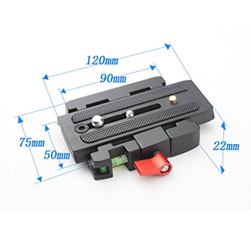 Image of SHOPEE Universal Quick Release Camera Adapter Mount System with Slide Plate with 1 /4 inch and 3 /8 inch Screws for Benro, Manfrotto & Other Professional Tripods (Quick Release Plate)