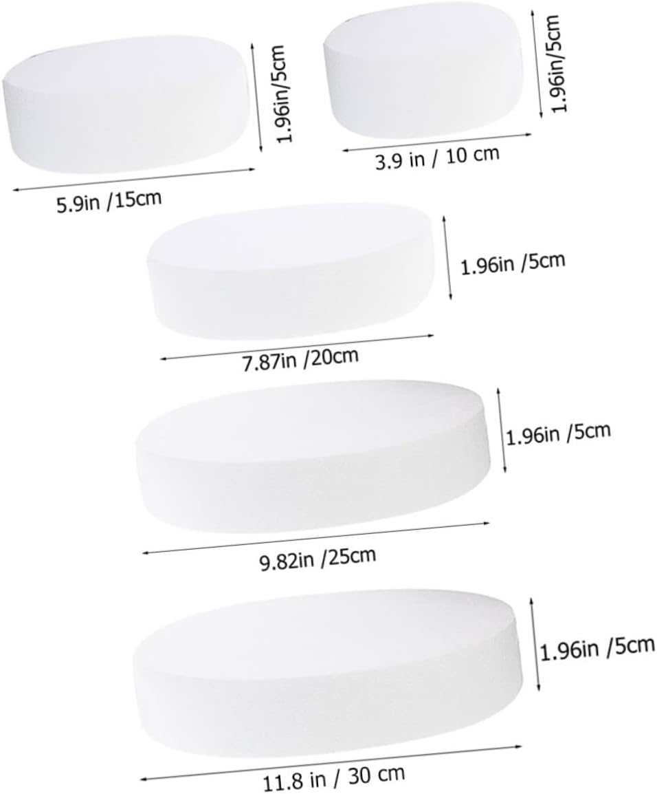 Gadpiparty 5Pcs Foam Cake Models for Wedding Party Decorative Fake Cake Dummies Small Bakery Props for Baking Practice