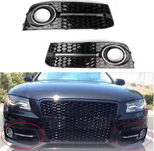 Calandre antibrouillard pour Audi A4 B8 en finition noire