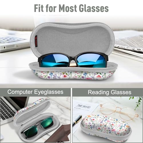 Image of FINTIE Sunglasses Case, Hard EVA Shell Shockproof Sport Glasses Case with Metal Carabiner Travel Zipper Eyeglasses Holder