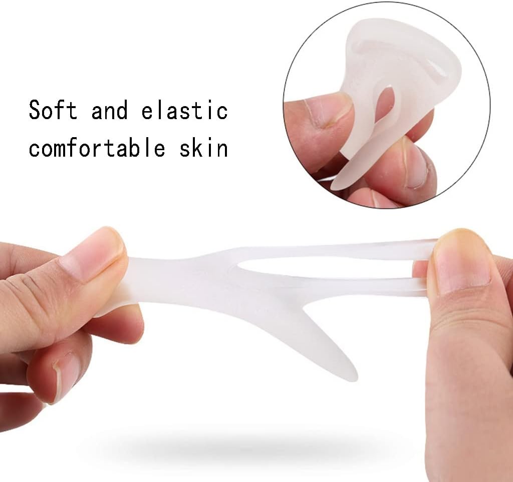 DEAVER Toe Braces Hole Splitter,Silicone Separator, Thumb Soft Gel Separators, Protector Spreader Small Spacers, Cushions Curled Overlapping Separate