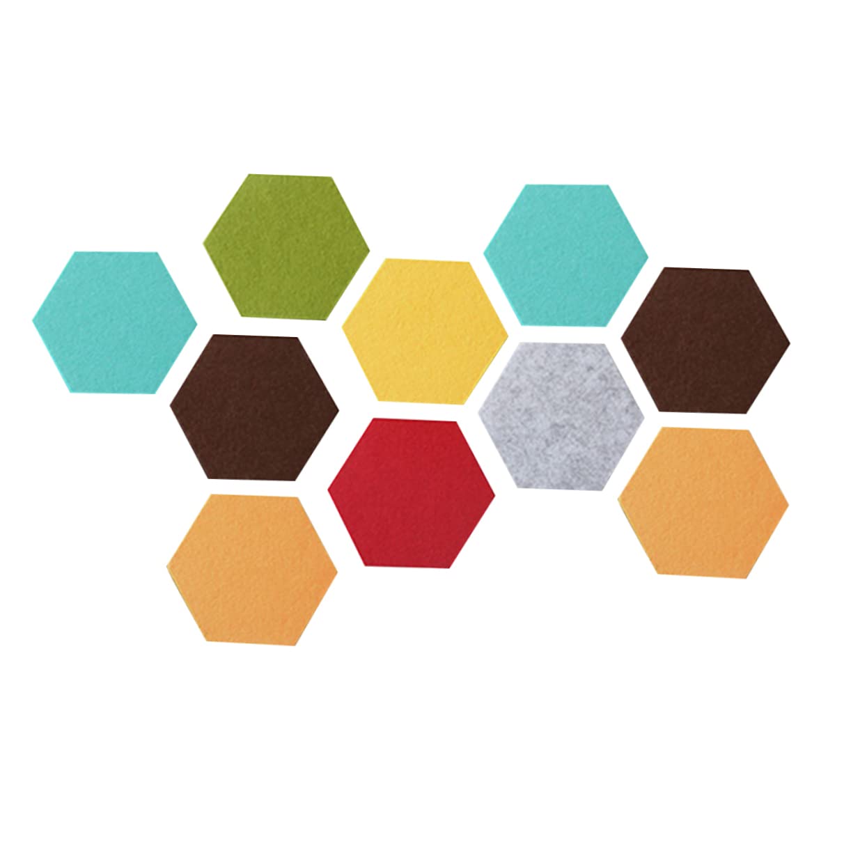 LALAFINA Cute Cork Boards for Walls Hexagonal Felt Board Tiles for Wall Decor 10 Pack Random Color