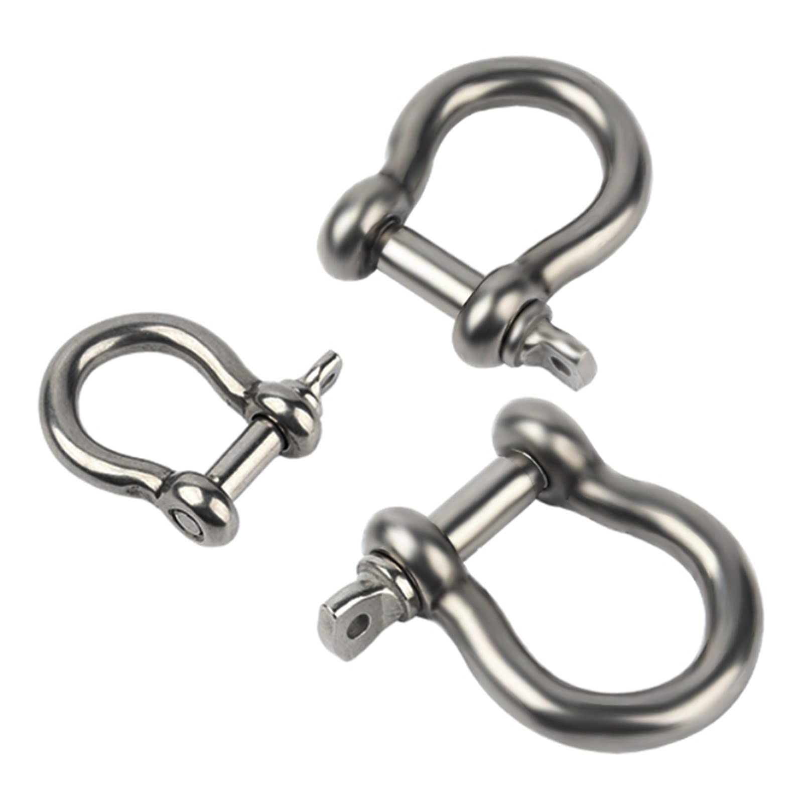 Grillete de acero inoxidable tipo D, grilletes de arco reutilizables en forma de U, resistentes para aparejos, levantamiento de carga y seguridad