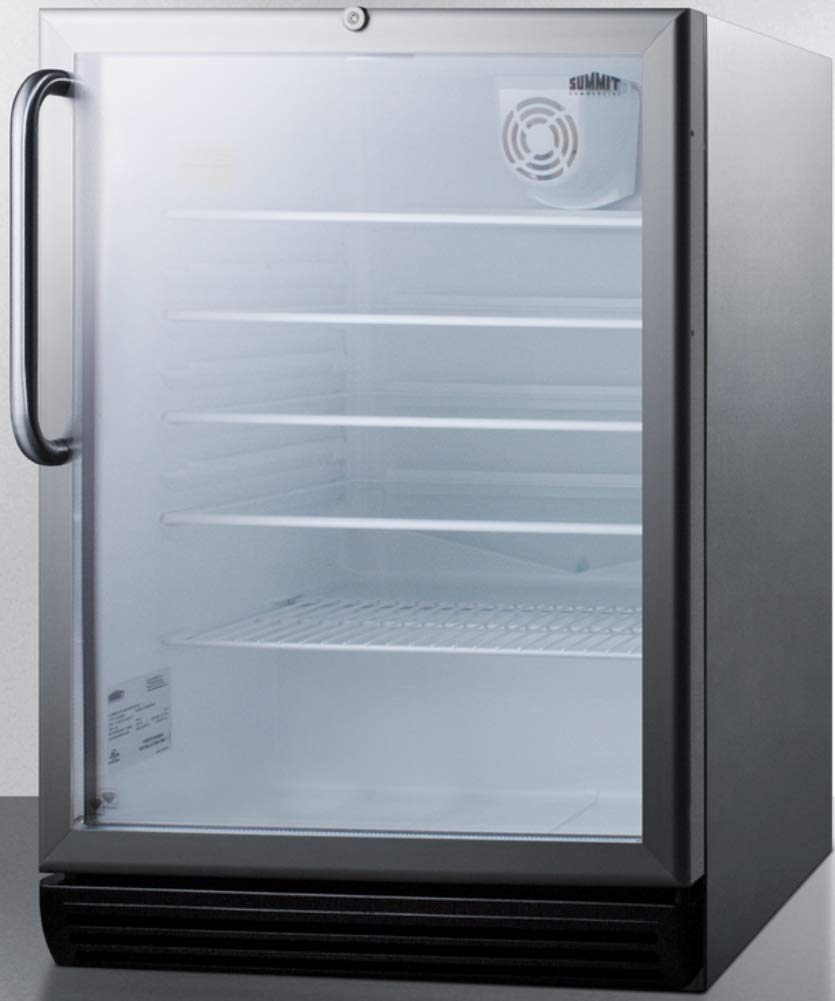 Summit SCR600BGLCSSADA 24 Inch Compact Refrigerator in Aluminum Silver on Fridge.com