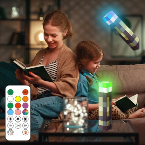 Fouvin Lampa ścienna LED, 8 kolorów, ścienna pochodnia, lampka nocna, ładowana przez USB, latarka LED, pochodnia dla dzieci do ręki lub na ścianie, oświetlenie, zabawka, prezent, 28 cm