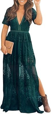 knee length dresses for ladies Whitney Black Lace Maxi Romper main image 0