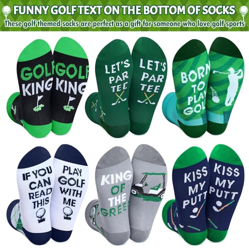 6 Pairs Funny Golf Compression Ankle Socks 15-20 Mmhg Low Cut Socks Golf Father's Day Gifts for Men Dad Grandpa4