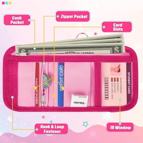 Image of WAWSAM Unicorn Kids Wallet for Girls, Trifold Velcro Wallet for Kids Teen Ages 4-12, Toddler /Youth Wallet with Zippered Coin Pocket and Card Holders Lanyard, Christmas Birthday Gift for Girls Kids